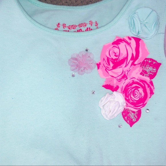 FLAPDOODLES Girls Playful 3D flowers Tulle Dress. Item# 0099 - Picture 5 of 6